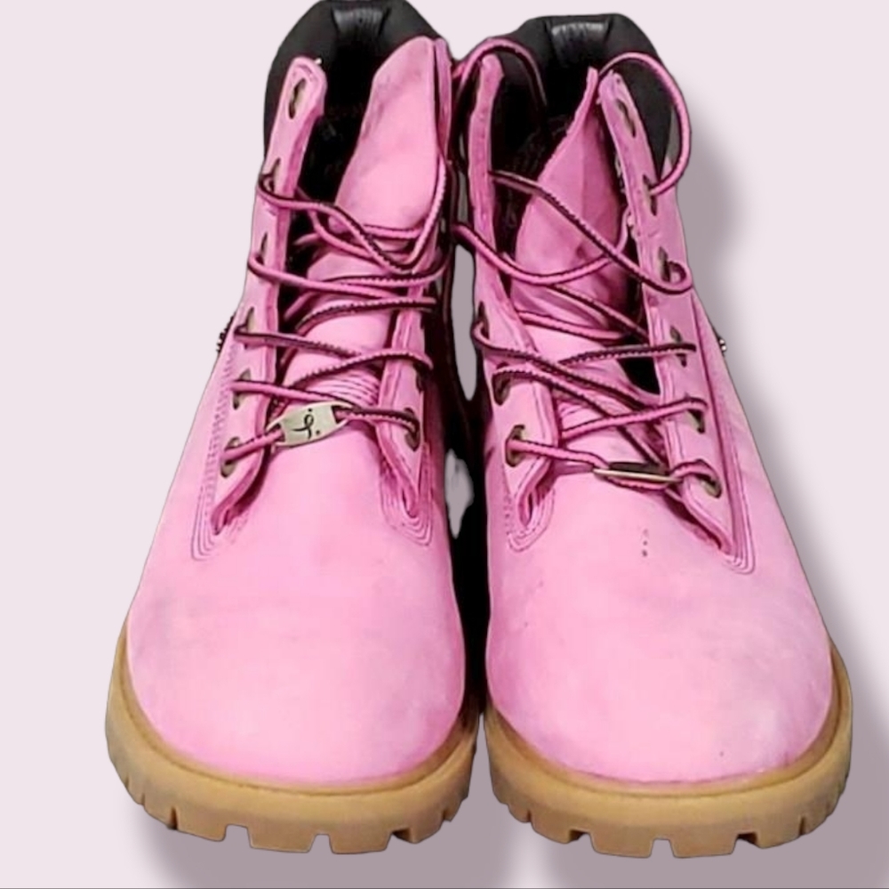 Pink Timberland Women’s Boots 7.5 / Men’s 5.5 / Rare / Breast Cancer Awareness - Picture 5 of 7